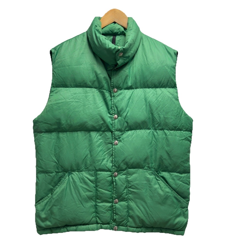The North Face 70s Men's L Green Snap Goose Down Pre Nuptse Gorpcore Puffer Vest